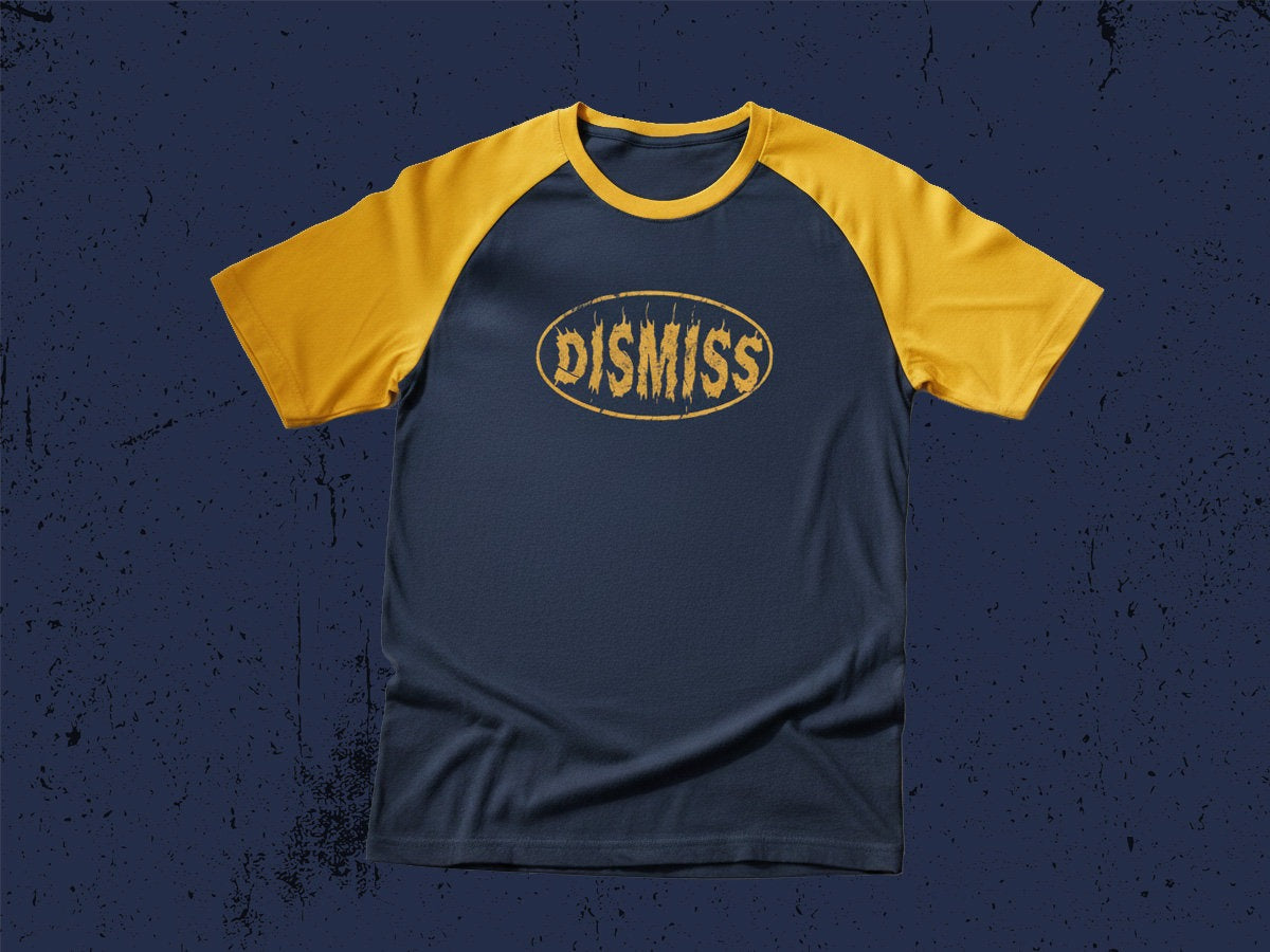DISMISS Logo - Raglan T-Shirt (Navy blue/Yellow)