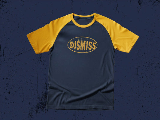 DISMISS Logo - Raglan T-Shirt (Navy blue/Yellow)