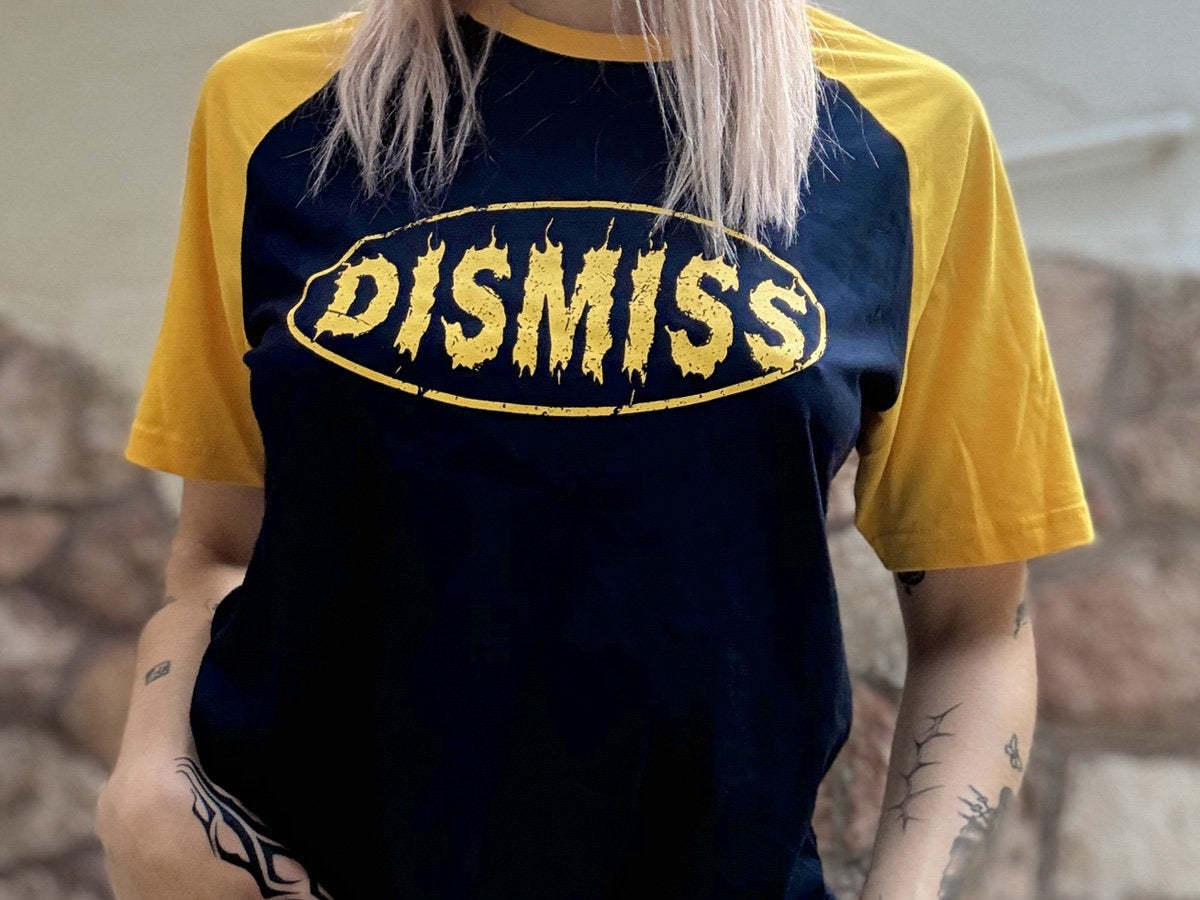 DISMISS Logo - Raglan T-Shirt (Navy blue/Yellow)